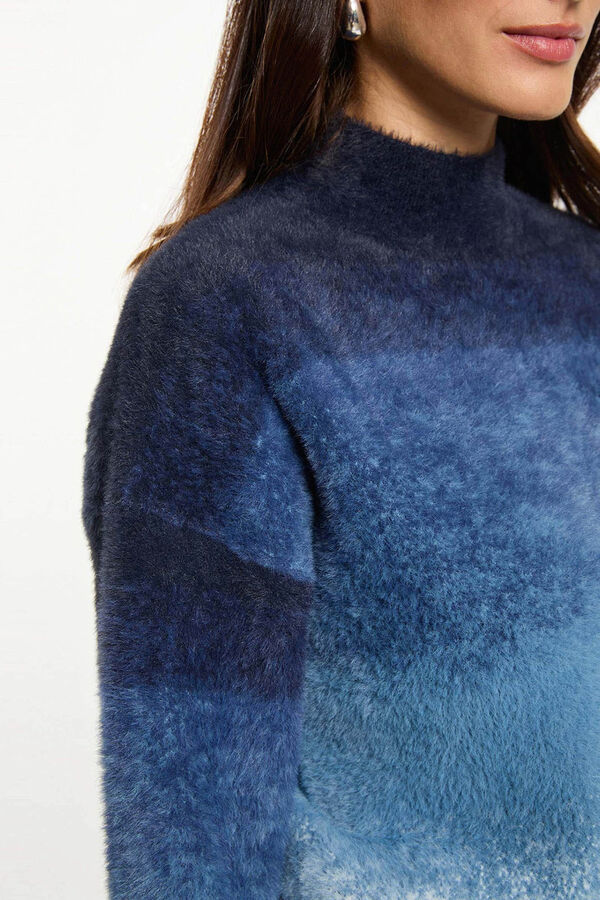 Morgan Jersey con cuello alto Estampado azul