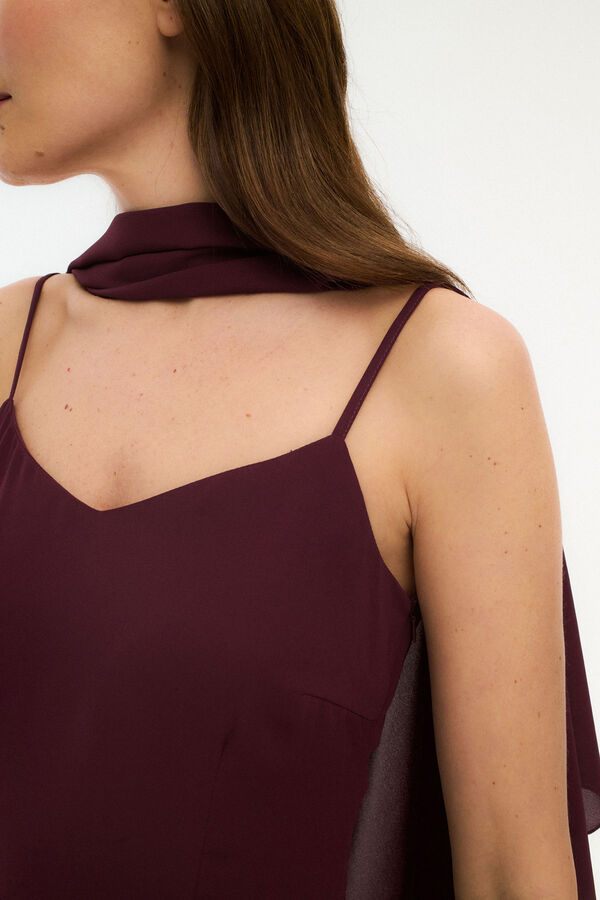 Vila Vestido de chiffon com capa Granada