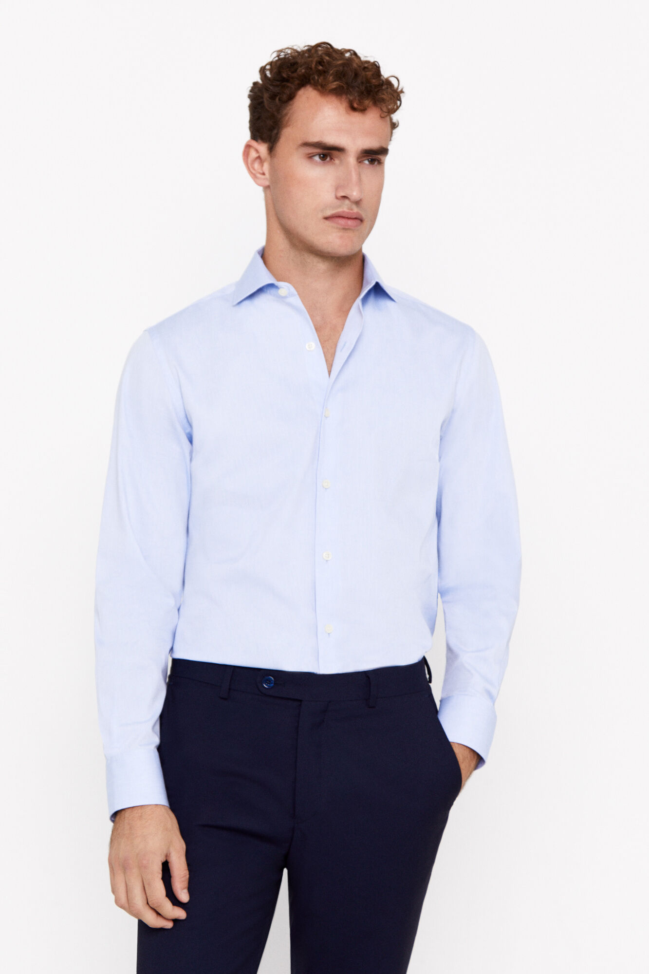 Camisa vestir pinpoint liso f cil plancha