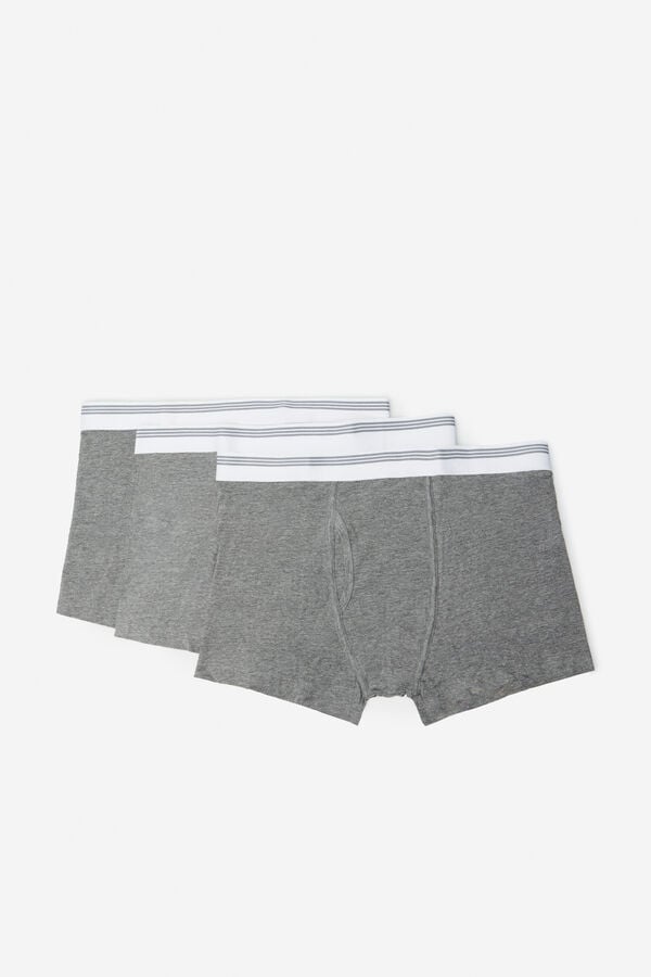 Cortefiel 3-pack jersey-knit boxers Grey