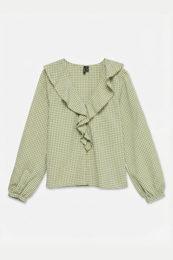Blusa vichy con volante