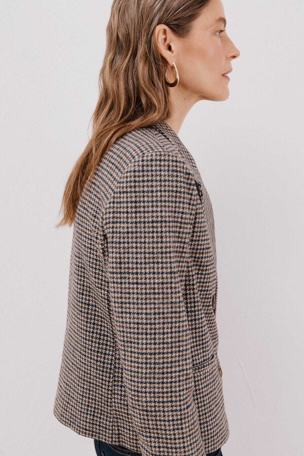 Cortefiel Cropped blazer Printed grey