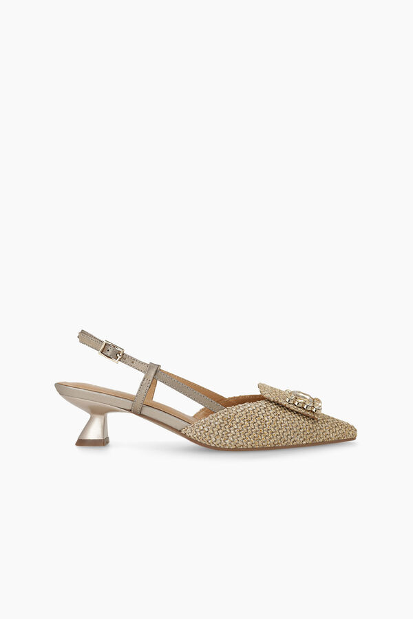 Lodi Sapatos de salto abertos atr&aacute;s em pele Amarelo