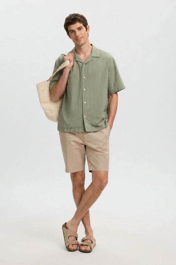 Selected Chino Bermuda shorts Nude