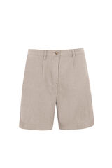 Cortefiel Plain linen bermuda shorts Beige