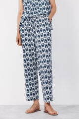 Cortefiel Flowing printed trousers Printed blue