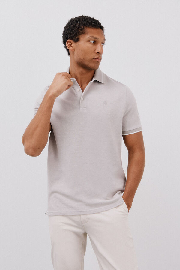 Cortefiel Oxford polo shirt Grey