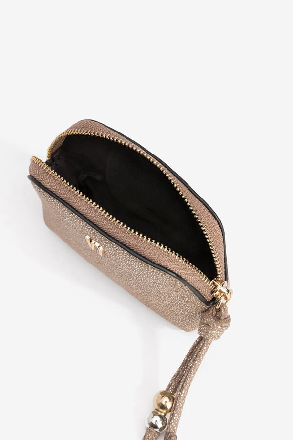 Vilanova Mala pequena com efeito de couro metálico Dourado