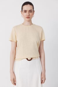 Cortefiel Linen -shirt with lurex neckline