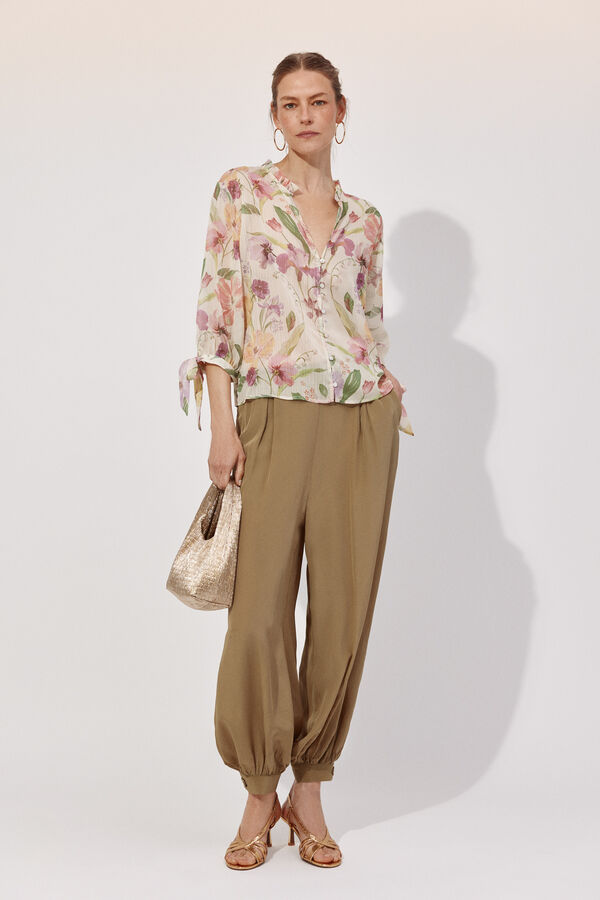 Cortefiel Printed tie blouse Multicolour