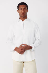 Cortefiel Plain linen cotton shirt