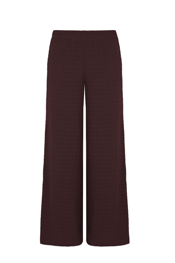 Cortefiel Wide knit trousers Maroon