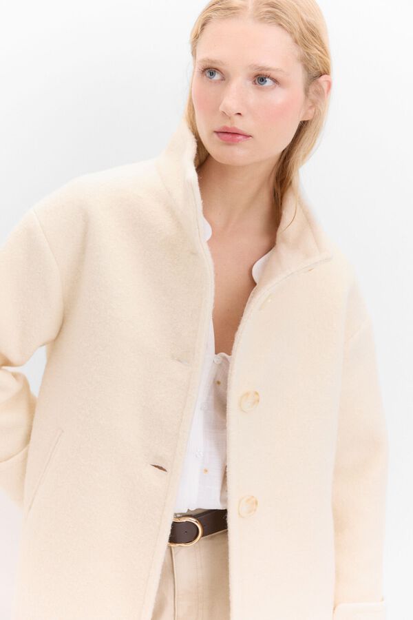 Cortefiel Short soft fabric jacket Ivory