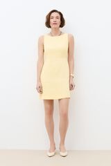 Caroll 100% linen short dress Rsoline Yellow