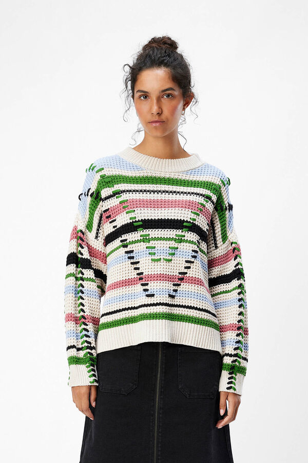 Cortefiel Multicoloured jumper  White