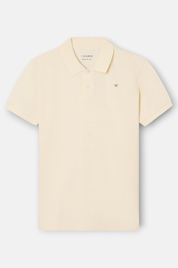 Silbon Polo cl&aacute;ssico liso Ecru