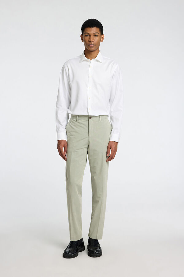 Selected Camisa de manga comprida elegante 100% algod&atilde;o Branco