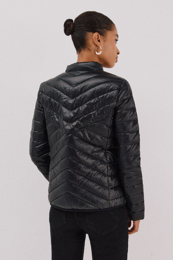 Cortefiel Reversible feather bomber jacket Black
