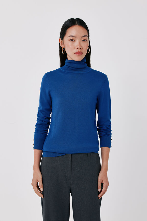 Cortefiel Roll neck jumper Blue