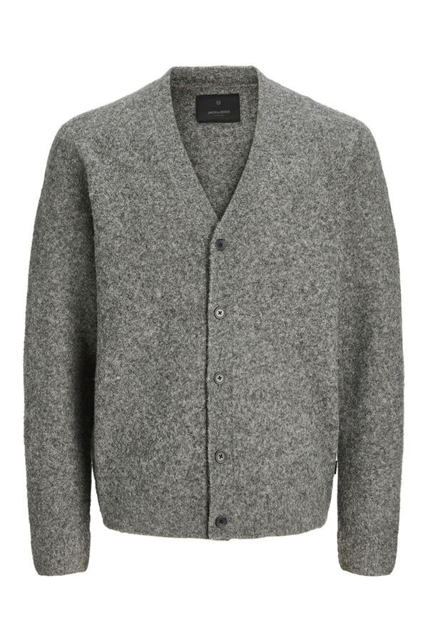 Jack & Jones Casaco de malha básico de malha liso Cinzento