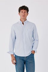 Cortefiel Candela striped Oxford shirt Blue