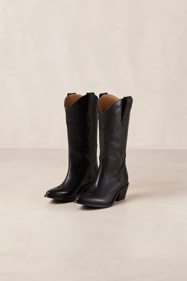 Cortefiel Botas de piel Liberty Negro