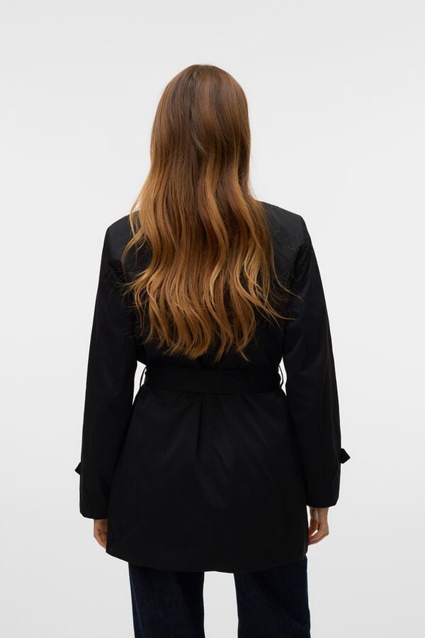 Vero Moda Gabardina 3/4 com cinto para mulher Cinzento