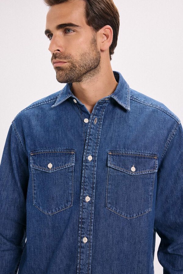 Jack & Jones Camisa regular fit denim Azul