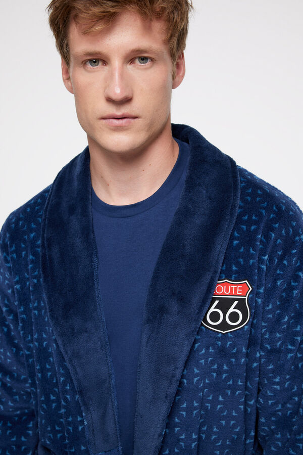 Privata Comfortable navy robe Blue