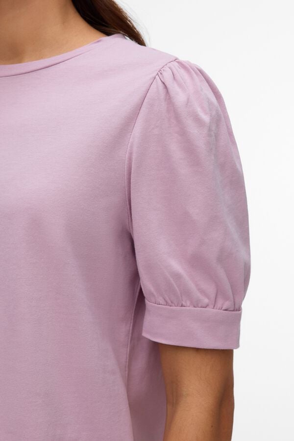 Vero Moda T-shirt de mulher justa de manga curta Roxo