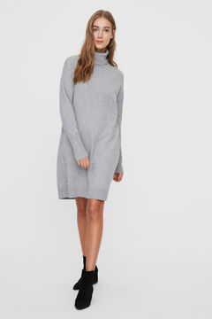 Cortefiel Recycled polyester polo neck dress Gray