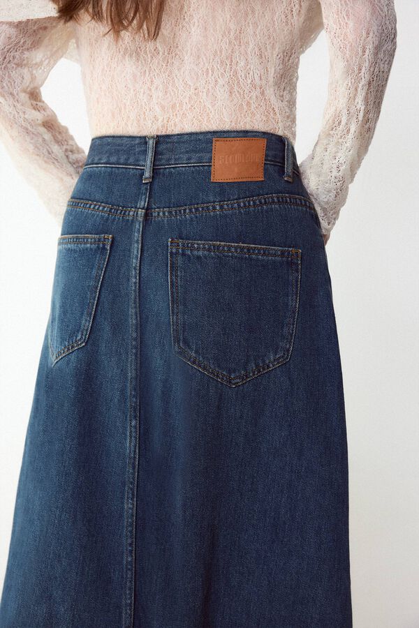 Slowlove Saia comprida de ganga Azul