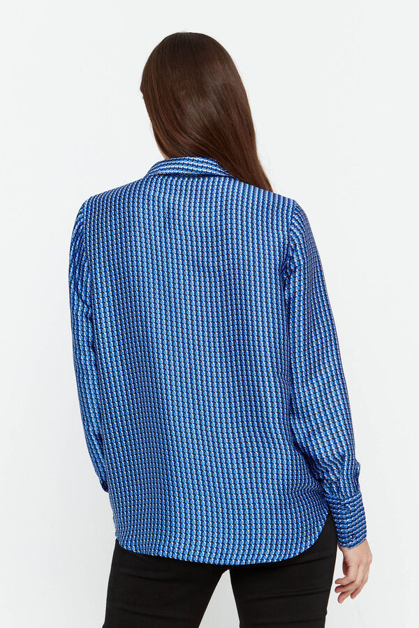 Cortefiel Camisa de mujer estampada Azul