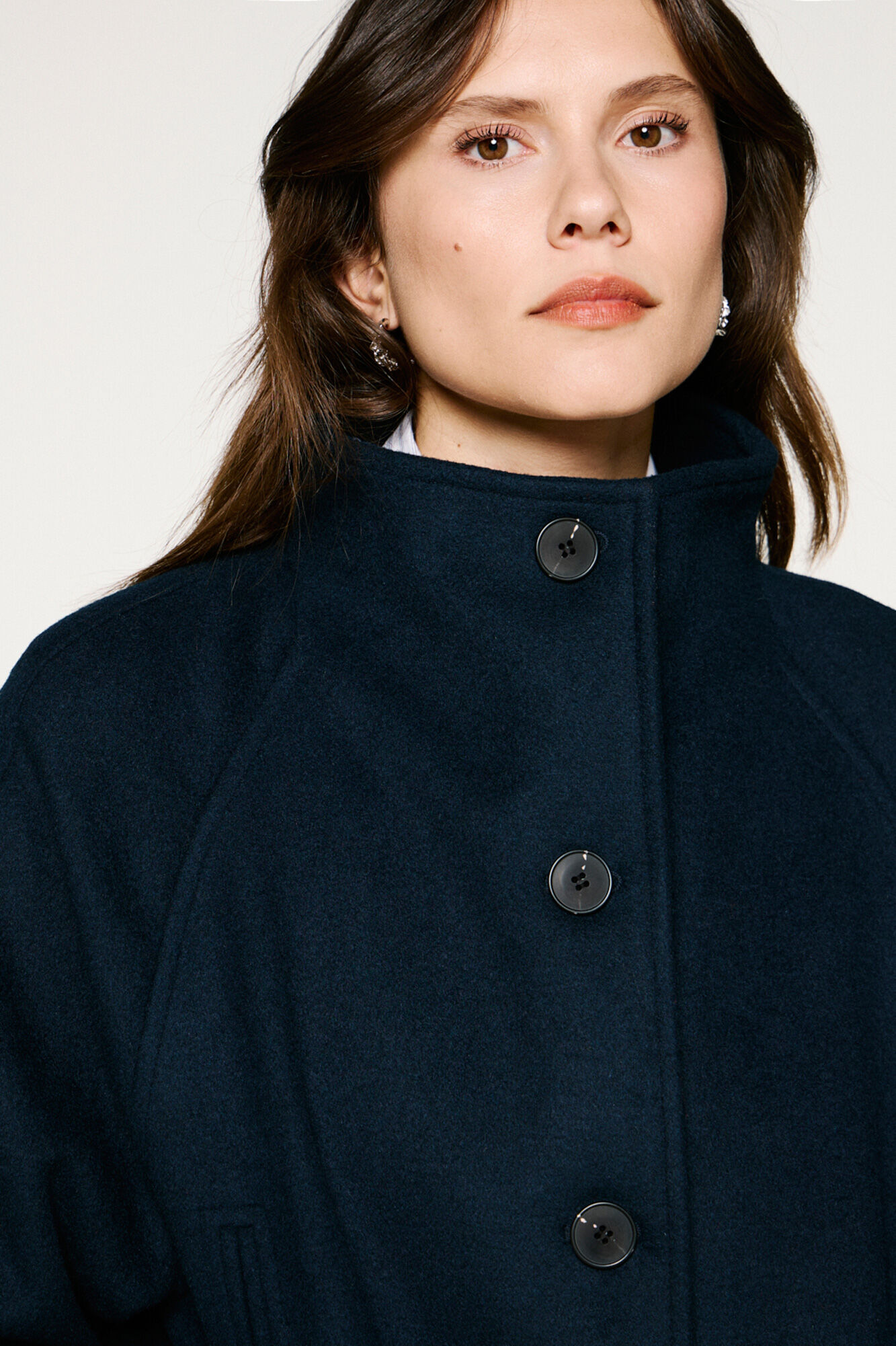 Selected Sobretudo com gola chamin&eacute;.