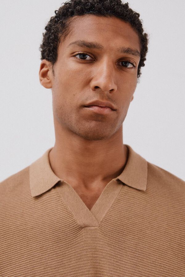 Cortefiel Fine knit jumper Beige
