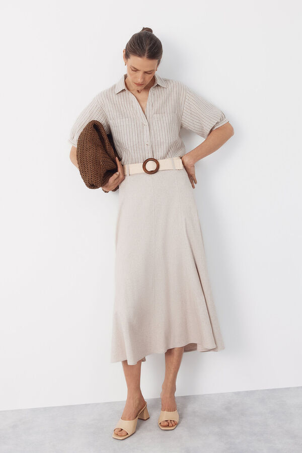 Cortefiel Rustic short sleeve shirt Printed brown