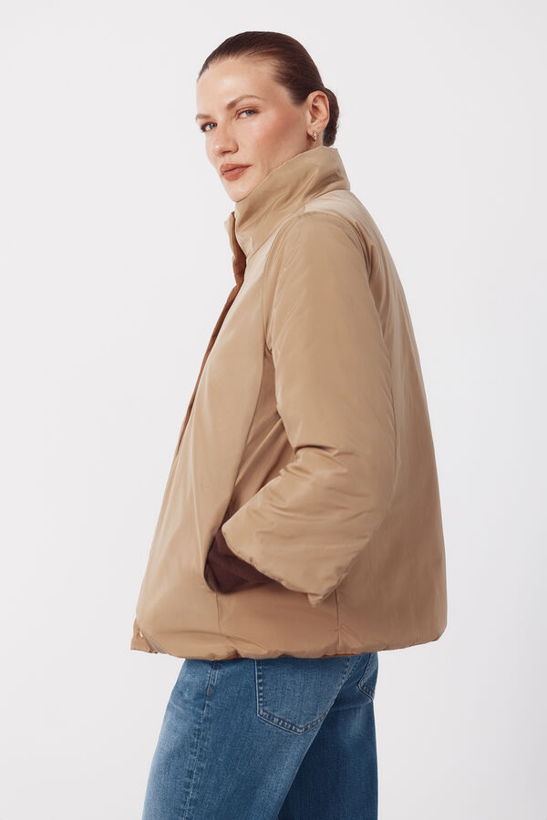 Cortefiel Reversible quilted jacket Beige
