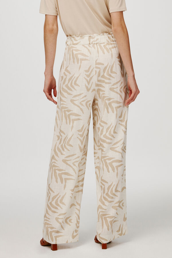Object Pantalón de lino estampado Gris