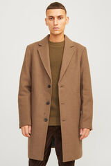 Cortefiel Lapel collar coat Brown