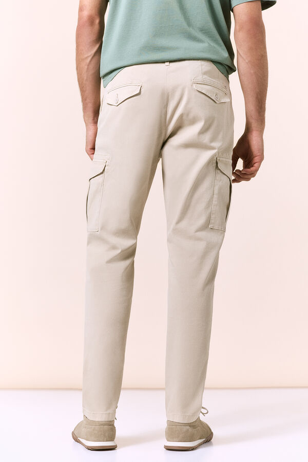 OOTO Slim fit cargo trousers Beige