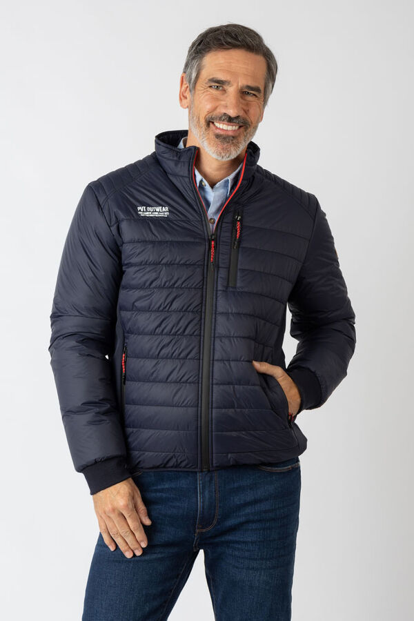 Privata Casaco acolchoada com gola alta Azul