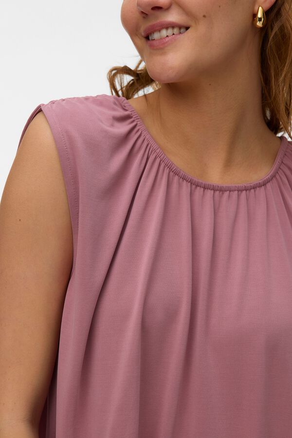 Vero Moda Top com folhos sem mangas Roxo