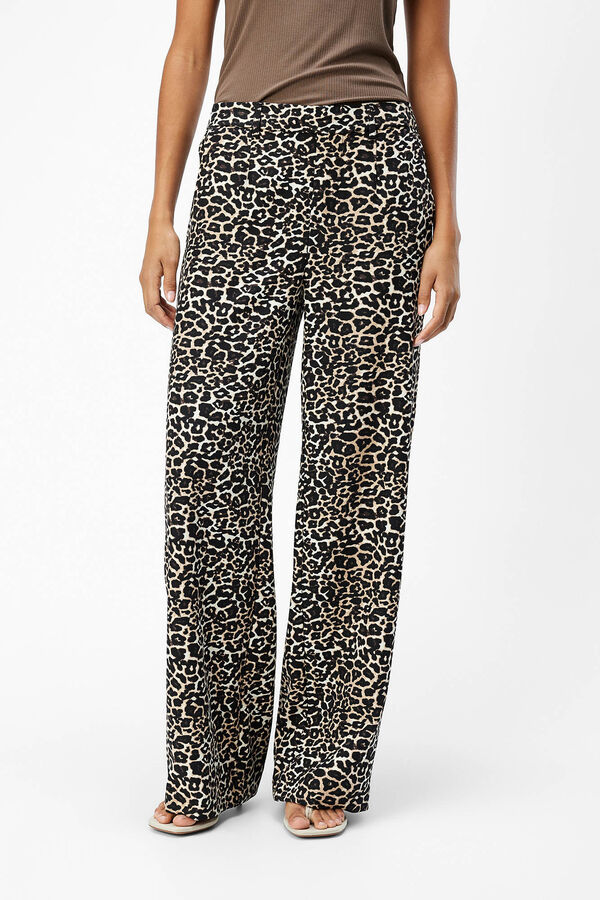 Object Pantalón animal print Beige
