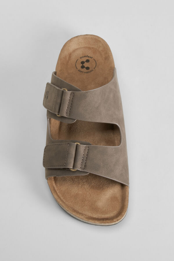 Comfeet Sand&aacute;lia bio de velcro Soft Insock COMFEET Castanho