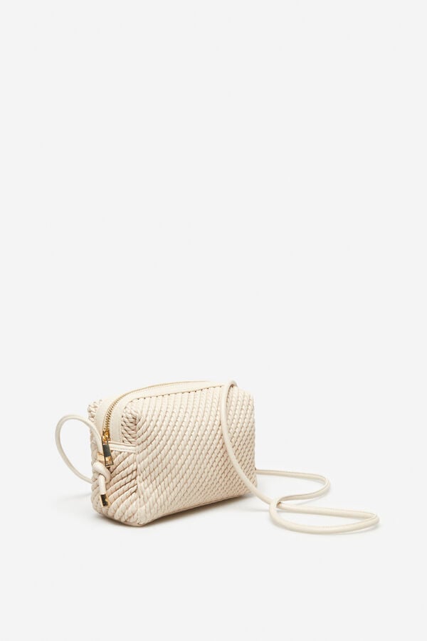 Cortefiel Knotted crossbody bag Ivory