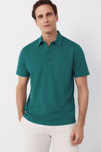 Cortefiel Plain pocket polo shirt