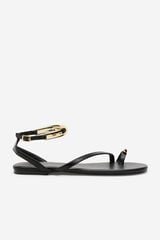 Cortefiel Flat strappy sandal Black
