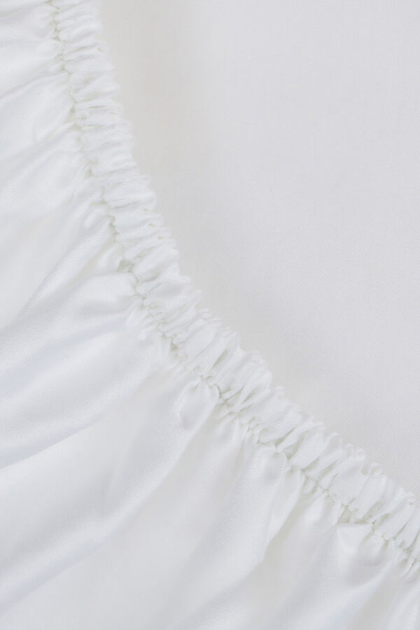Cortefiel Sheet Bajera Satén 300 Hilos  Bed 150-160 cm White