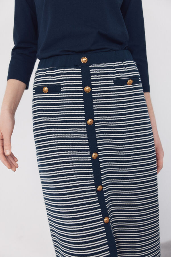 Cortefiel Jersey-knit -up buttons Printed blue