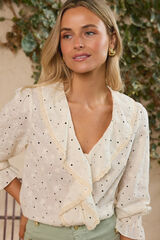 Pol&iacute;n Et Moi Camisa de folhos Luc&iacute;a Ecru